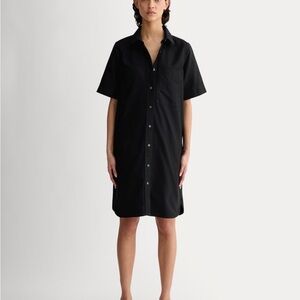 Everlane The Oxford Short-Sleeve Shirt Dress (Black XXS, New w/ tags)